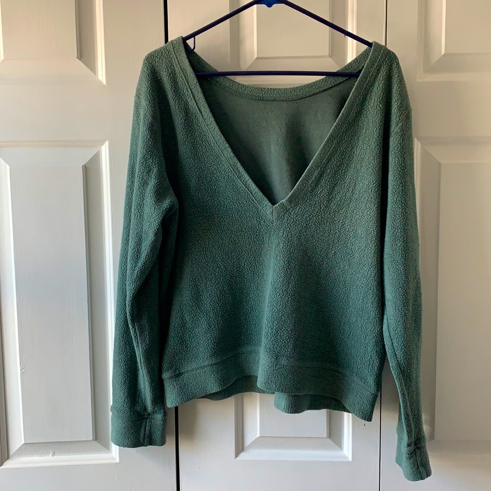 Joah Brown eucalyptus green, fleece, reversible sweater/sweatshirt